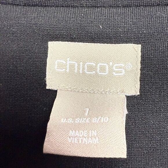 Chicos Jacket Womens Medium Black Soft Blazer Long Sleeve Coat Office Work - Picture 3 of 7